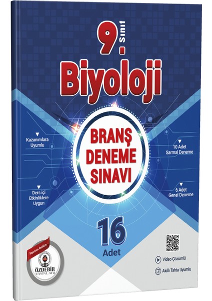 9.sınıf Biyoloji 16 Branş Deneme Güncel Baskı Özdebir Yayınları