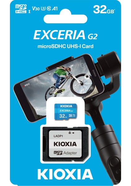 32GB Exceria G2 Micro Sdhc A1 Uhs1 V30 U3 4K Kayıt Hafıza Kartı (LMEX2L032GG2)-SD Adaptörlü
