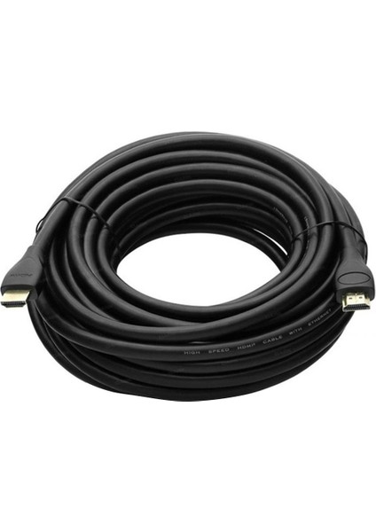 G-507FF Plastik Düz Siyah 30 Metre Gold Poşetli HDMI Kablo