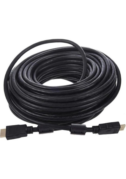 G-507FS Plastik Düz Siyah 20 Metre V2.0 Gold Poşetli HDMI Kablo