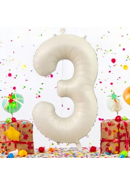 3 Yaş Krem Folyo Balon 74 cm