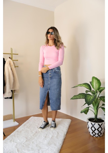 Pembe Zr Uzun Kol Bluz