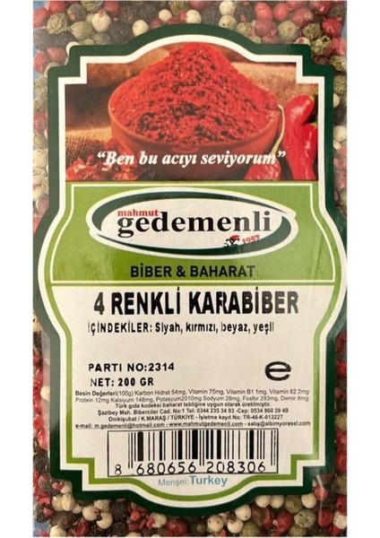 4 Renkli Karabiber 200 gr