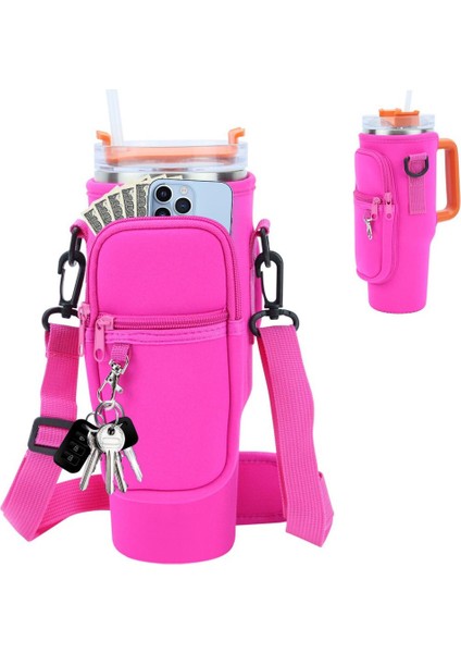 Quencher Pipetli 1.18 Lt Termos Askılı Neopren Koruma Termos Kılıfı Çanta ve Omuz Askısı Aksesuar