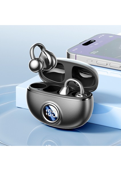 Yeni Kemik Iletimli Üst Düzey Bluetooth Kulaklık, Spor Gürültü Önleyici Kulak Klipsi Tipi Ows Kablosuz ve Uzun Pil Ömrü (Yurt Dışından)