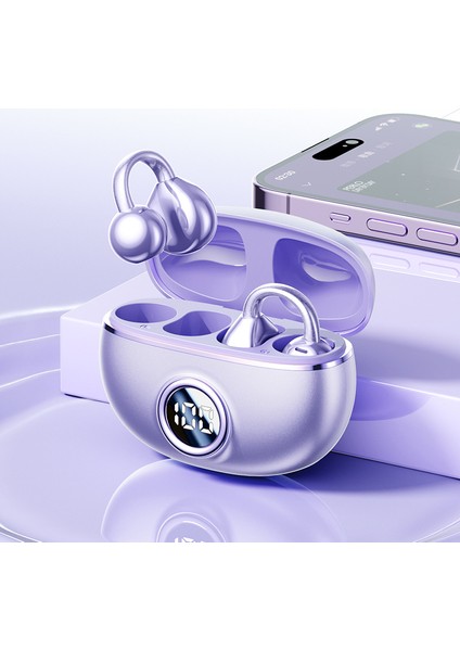 Yeni Kemik Iletimli Üst Düzey Bluetooth Kulaklık, Spor Gürültü Önleyici Kulak Klipsi Tipi Ows Kablosuz ve Uzun Pil Ömrü (Yurt Dışından)