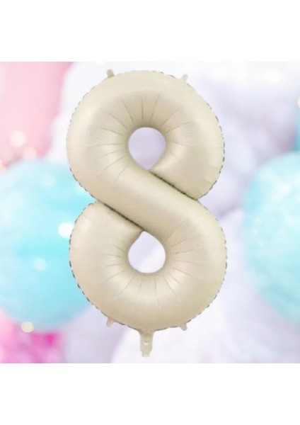8 Yaş Krem Folyo Balon 74 cm