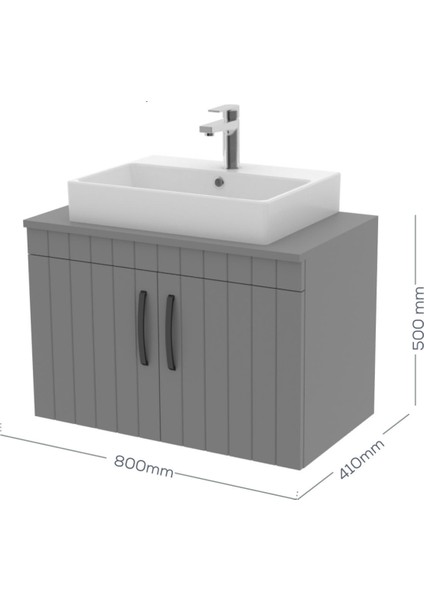 D10 Next Lavabo Dolabı Kapaklı 80 cm Lake Kapak