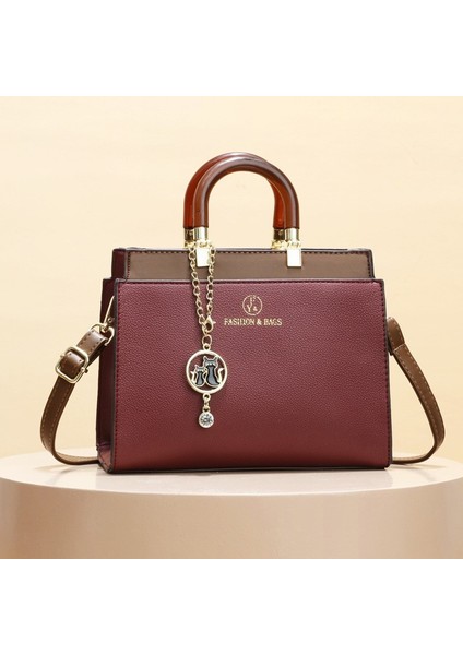 Yeni Basit Kontrast Renk Rahat Omuz Çapraz Çanta (Yurt Dışından)