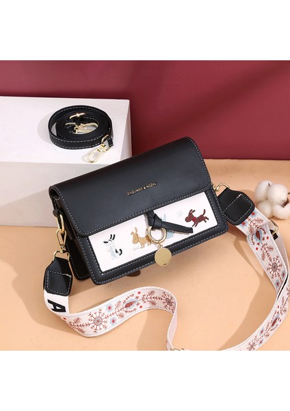 Yeni Trend Moda Tatlı Nakış Büyük Kapasiteli Tek Omuz Çantası (Yurt Dışından)