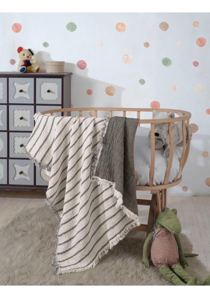4 Katlı, Çift Taraf, 100 x 120 cm Pamuklu Bebek Müslin Örtü, Çok Amaçlı Bebek Battaniyesi