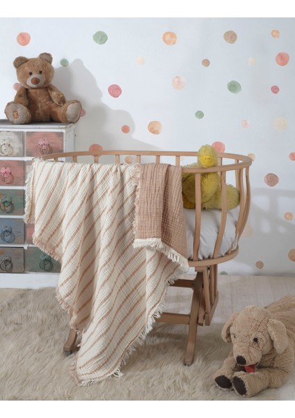 4 Katlı, Çift Taraf, 100 x 120 cm Pamuklu Bebek Müslin Örtü, Çok Amaçlı Bebek Battaniyesi