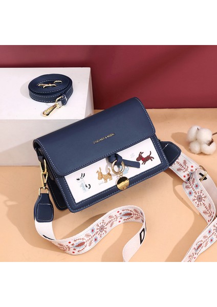 Yeni Trend Moda Tatlı Nakış Büyük Kapasiteli Tek Omuz Çantası (Yurt Dışından)