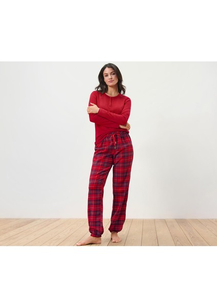 Flanel Pijama Takımı, Kareli