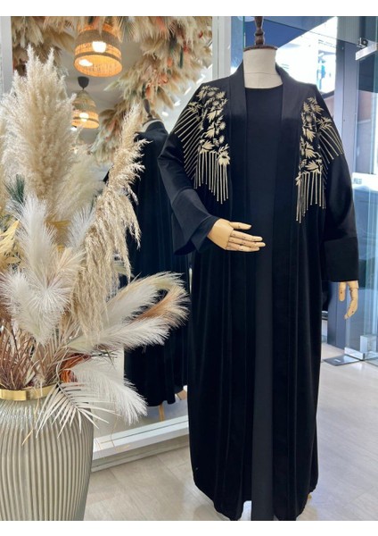 Nakışlı Abaya Standart - Lacivert