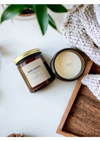 İLES HOME Kahve Çekirdeği Soya Mum Kavanoz Amber 350 Gr