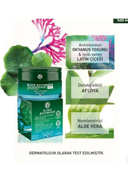 Yves Rocher Gece Kremi – Bitkisel Antioksidan Bakım / Elixir Botanique