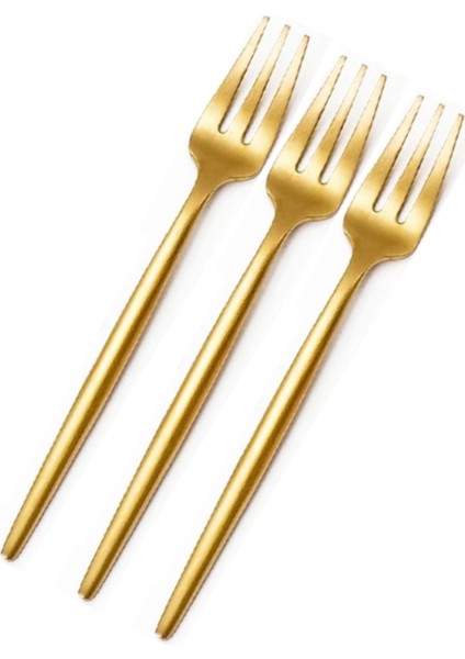 Gold Limon ve Fondü Çatalı, Gold 6'lı Çatal Takımı 13 cm fiyatları