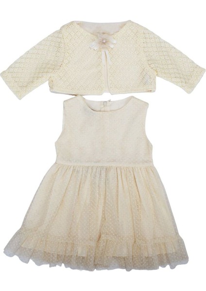 Kız Bebek Sarı Bolerolu Tüllü Fırfırlı Elbise - 1013979