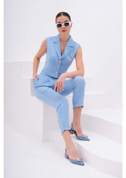 Ceket Yaka Yelek Pantolon Takım