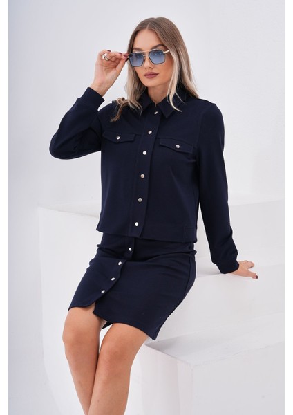 Çıtçıtlı Gömlek Etek Takım