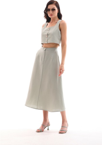 Önü Düğmeli Yelek Etek Takım fiyatları