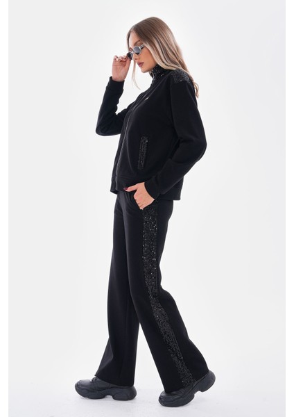 Şardonlu Payet Detaylı Fermuarlı Eşofman Takım modelleri