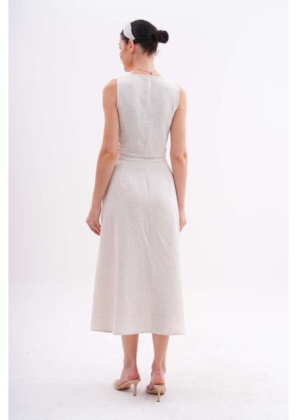 Önü Düğmeli Yelek Etek Takım indirimleri