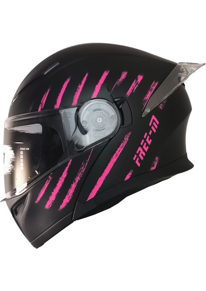 -965 Çene Açılır Kask (Pınk Zebra)