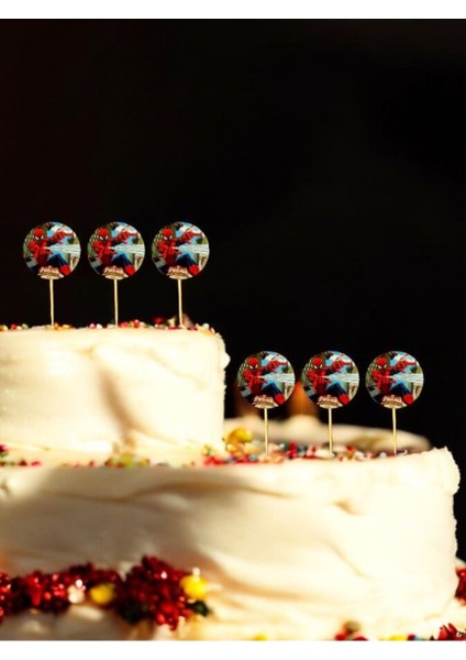 16 Adet Spider-Man Temalı Kürdan - Doğum Günü Parti ve Eğlenceli Etkinlikler Için fiyatları