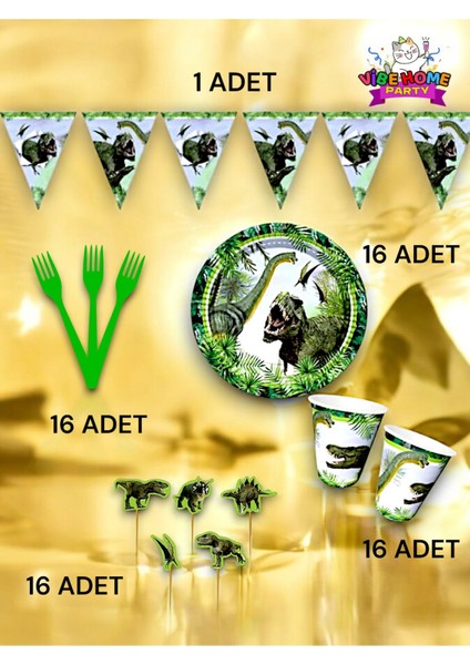 16 Kişilik Jurassic Temalı Eko Set - Doğum Günü Parti ve Eğlenceli Etkinlikler fiyatları