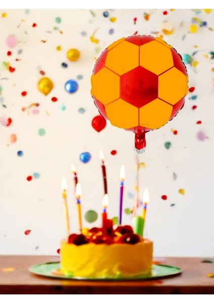 Sarı-Kırmızı Aslan Taraftar Takım Temalı Folyo Balon -Doğum Günü Parti ve Eğlenceli Etkinlikler Için