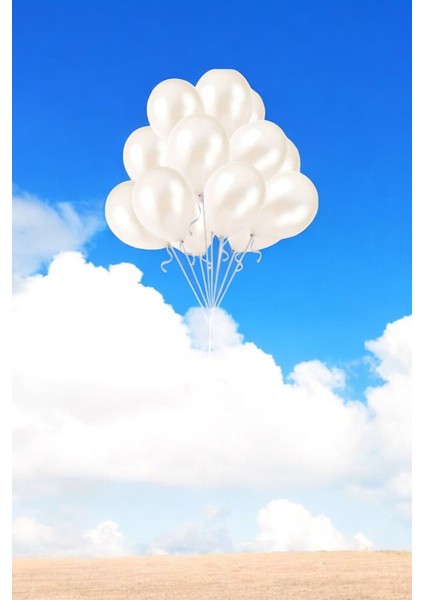 10'lu Beyaz Metalik Renkte Balon - Doğum Günü Parti ve Eğlenceli Etkinlikler Için fiyatları