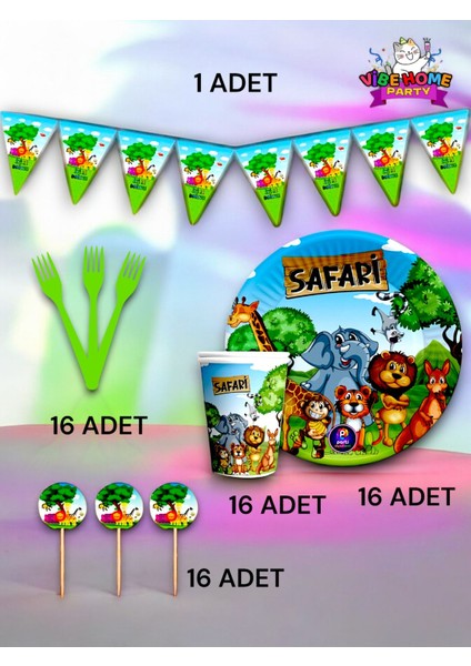 16 Kişilik Safari Temalı Eko Set - Doğum Günü Parti ve Eğlenceli Etkinlikler fiyatları