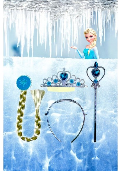 Frozen Elsa Temalı Saç Taç ve Asa Seti - Doğum Günü Parti ve Eğlenceli Etkinlikler Için fiyatları