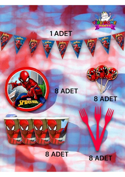 8 Kişilik Spiderman Temalı Eko Set - Doğum Günü Parti ve Eğlenceli Etkinlikler