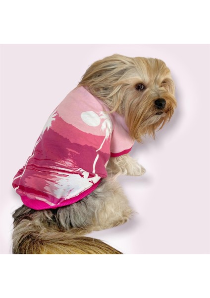 Nature Pink Oval Yaka Tişört Köpek Kıyafeti