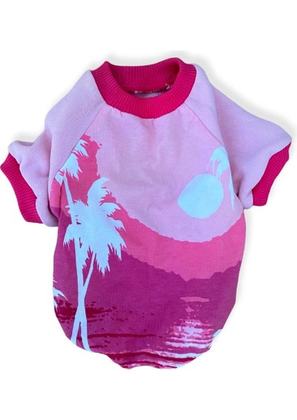 Nature Pink Oval Yaka Tişört Köpek Kıyafeti modelleri