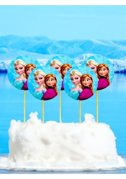 16 Adet Frozen Temalı Kürdanlar - Doğum Günü Parti ve Eğlenceli Etkinlikler Için
