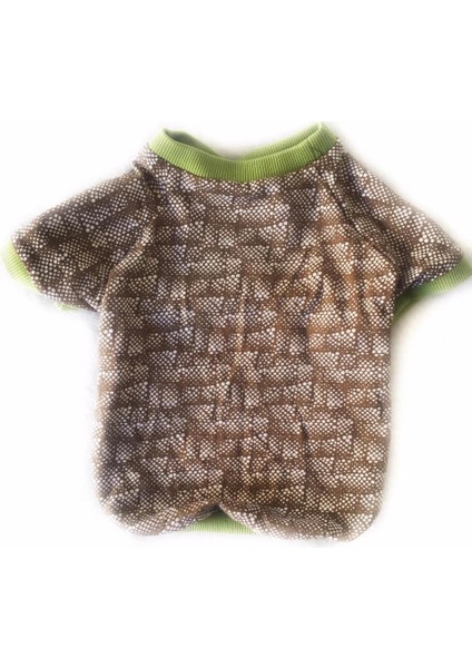 Brick Green Oval Yaka Tişört Kedi Kıyafeti Kedi Elbisesi XL