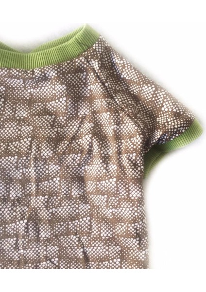 Brick Green Oval Yaka Tişört Kedi Kıyafeti Kedi Elbisesi XL modelleri