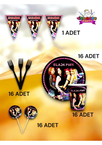16 Kişilik Black Pink Temalı Eko Set - Doğum Günü Parti ve Eğlenceli Etkinlikler fiyatları