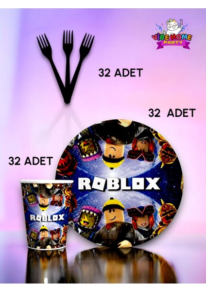 32 Kişilik Roblox Temalı Süper Eko Seti - Doğum Günü Parti ve Eğlenceli Etkinlikler fiyatları