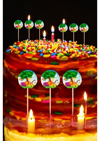 16 Adet Safari Temalı Kürdan - Doğum Günü Parti ve Eğlenceli Etkinlikler Için fiyatları