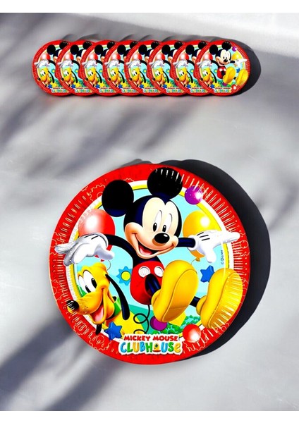 Mickey Mouse Temalı 8 Adet Tabak - Doğum Günü ve Parti Süslemesi fiyatları
