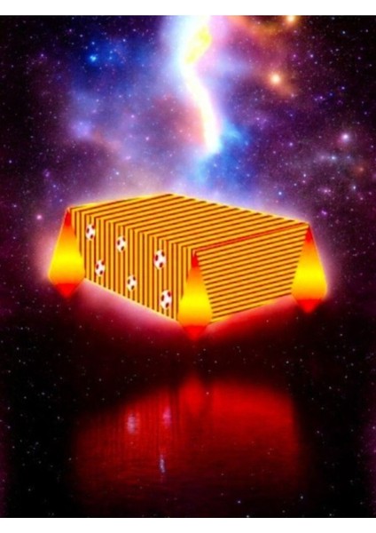 Sarı-Kırmızı Aslan Taraftar Takım Temalı Masa Örtüsü - Doğum Günü Parti ve Eğlenceli Etkinlikler