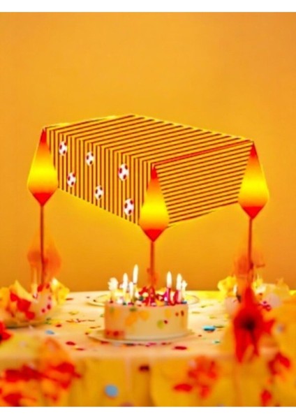 Sarı-Kırmızı Aslan Taraftar Takım Temalı Masa Örtüsü - Doğum Günü Parti ve Eğlenceli Etkinlikler fiyatları