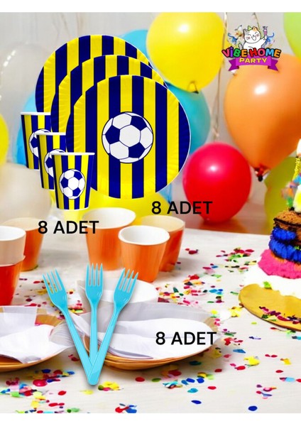 8 Kişilik Sarı Lacivert Kanarya Taraftar Süper Eko Seti - Doğum Günü Parti ve Eğlenceli Etkinlikler fiyatları