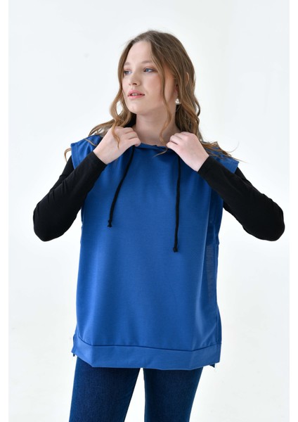 Mırach Curve Yanları Açık Büyük Beden Oversize Sweatshirt Süveter Modeli Sıfır Kol Tasarım