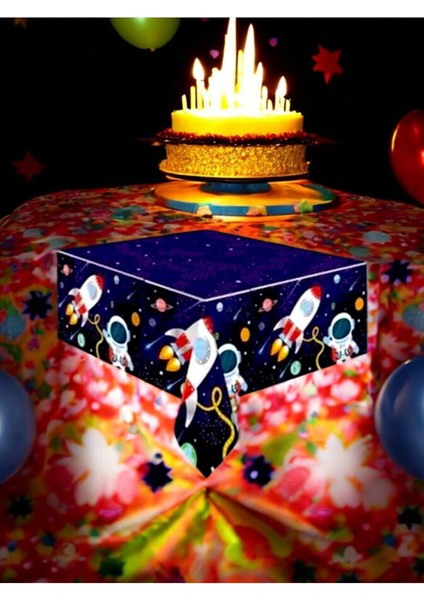 Uzay Temalı 120 x 180 Masa Örtüsü - Doğum Günü Parti ve Eğlenceli Etkinlikler Için fiyatları